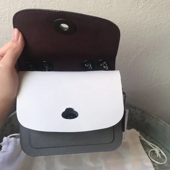 NWT Gray Coach Madison 16 Turnlock Mini Bag - Picture 6 of 10